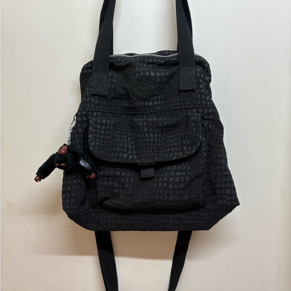 Kipling Textured Black Backpack
